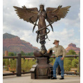 Outdoor-Gartendekoration Metallhandwerk Bronze geflügelten Engel Statue